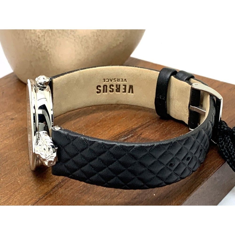 Versus by Versace Women's Watch VSPZU0121 Black Dial Silver Case Leather… - Picture 9 of 14